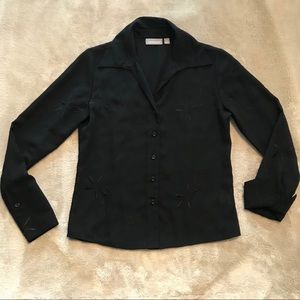 Black embroidered blouse
